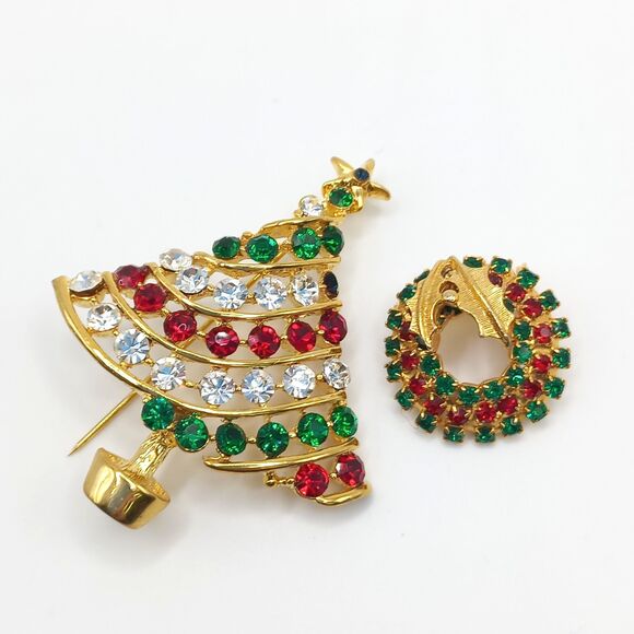 10PC Vintage Christmas Brooches Jewelry Sterling Silver Angel Trees Snowman - Picture 3 of 9